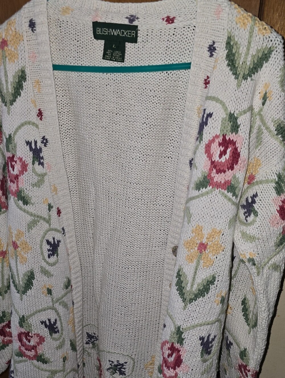 Vintage Floral Knit Cardigan Sweater